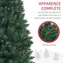 Voir la diapositive 5 : HOMCOM Sapin de Noël artificiel 180 cm slim avec support en acier pliable, 479 branches épines, décoration de Noël effet réaliste, vert