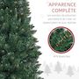 Voir la diapositive 5 : HOMCOM Sapin de Noël artificiel 180 cm slim avec support en acier pliable, 479 branches épines, décoration de Noël effet réaliste, vert