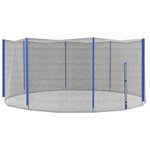 HOMCOM Filet de sécurité trampoline porte zipée Ø 426 cm 8 poteaux bleu noir
