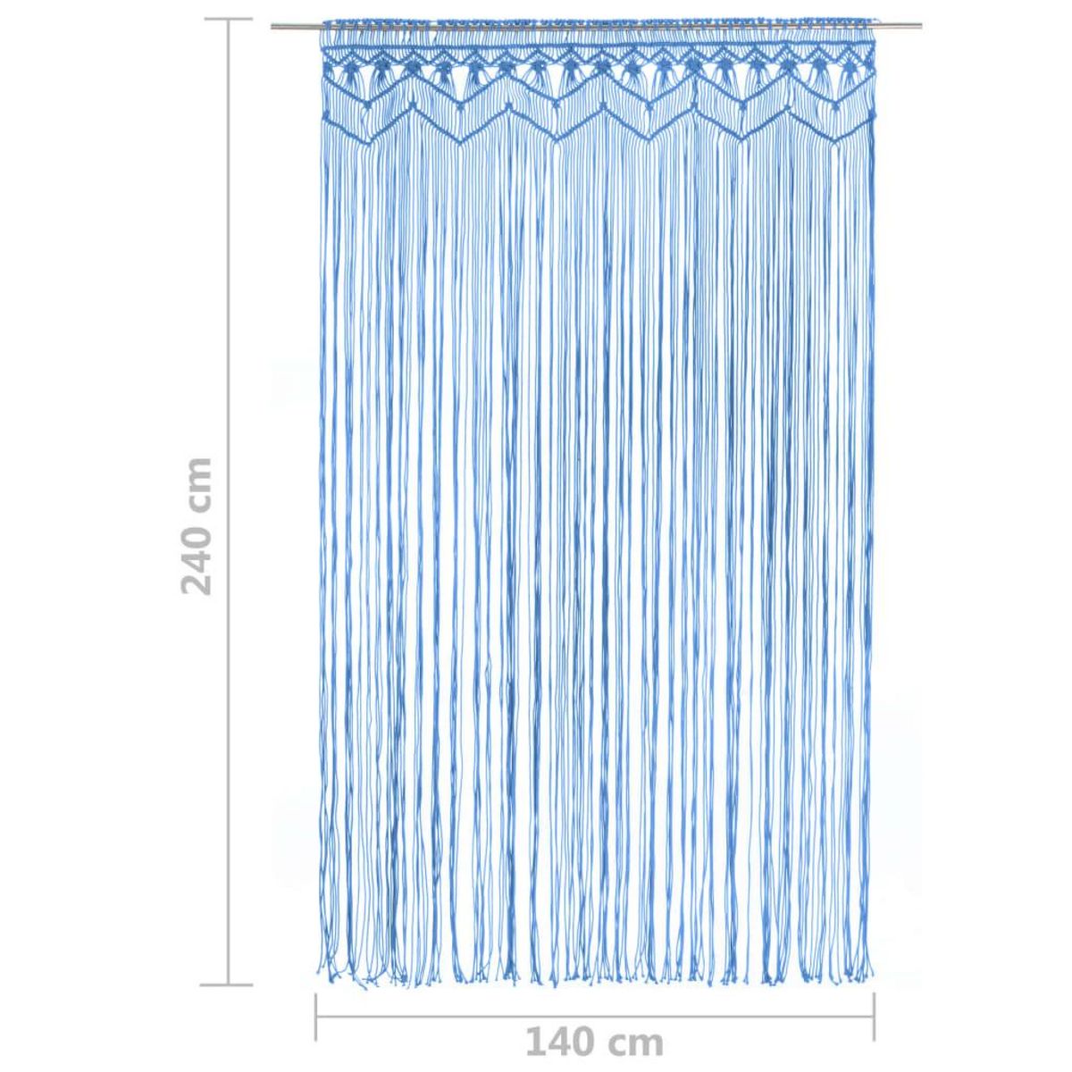 VIDAXL Rideau en macrame Bleu 140x240 cm Coton