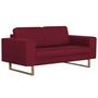 Voir la diapositive 2 : VIDAXL Canape a 2 places Tissu Rouge bordeaux