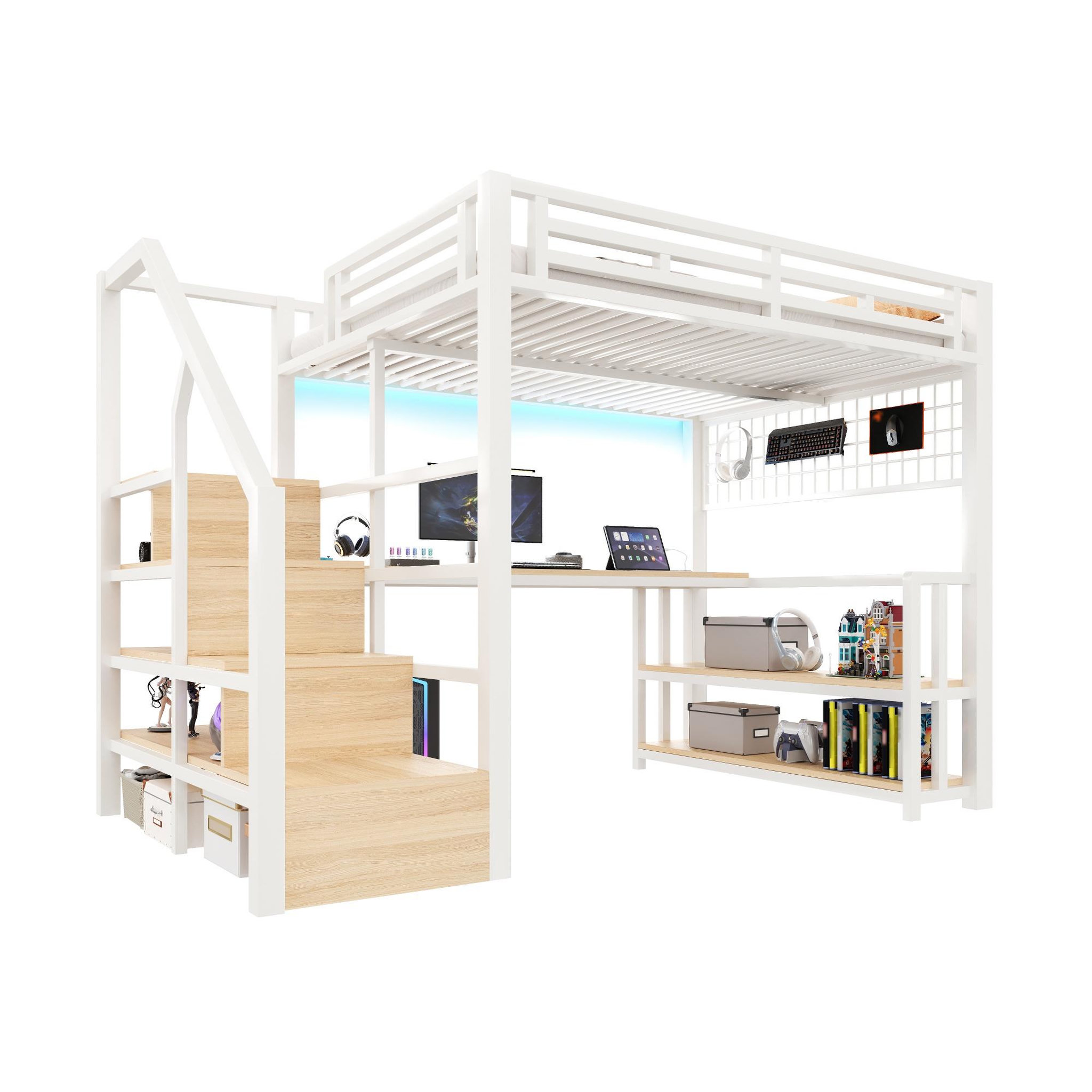 MERAX Lit mezzanine. Coloris disponibles : Noir, Blanc