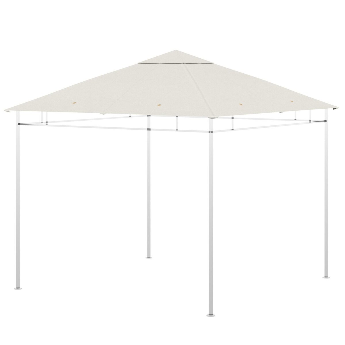 OUTSUNNY Toile de rechange pour pavillon tonnelle tente 3 x 3 m polyester haute densité 180 g/m² revêtement PA anti-UV crème