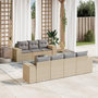 Voir la diapositive 1 : VIDAXL Salon de jardin avec coussins 8 pcs beige resine tressee