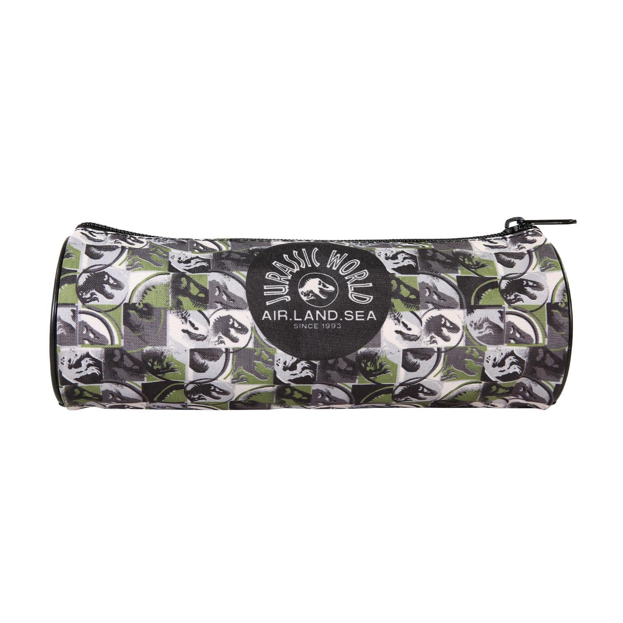 Voir la diapositive 4 : Bagtrotter Jurassic World - Trousse scolaire ronde - Vert/Noir - Garçon - 1 compartiment zippé