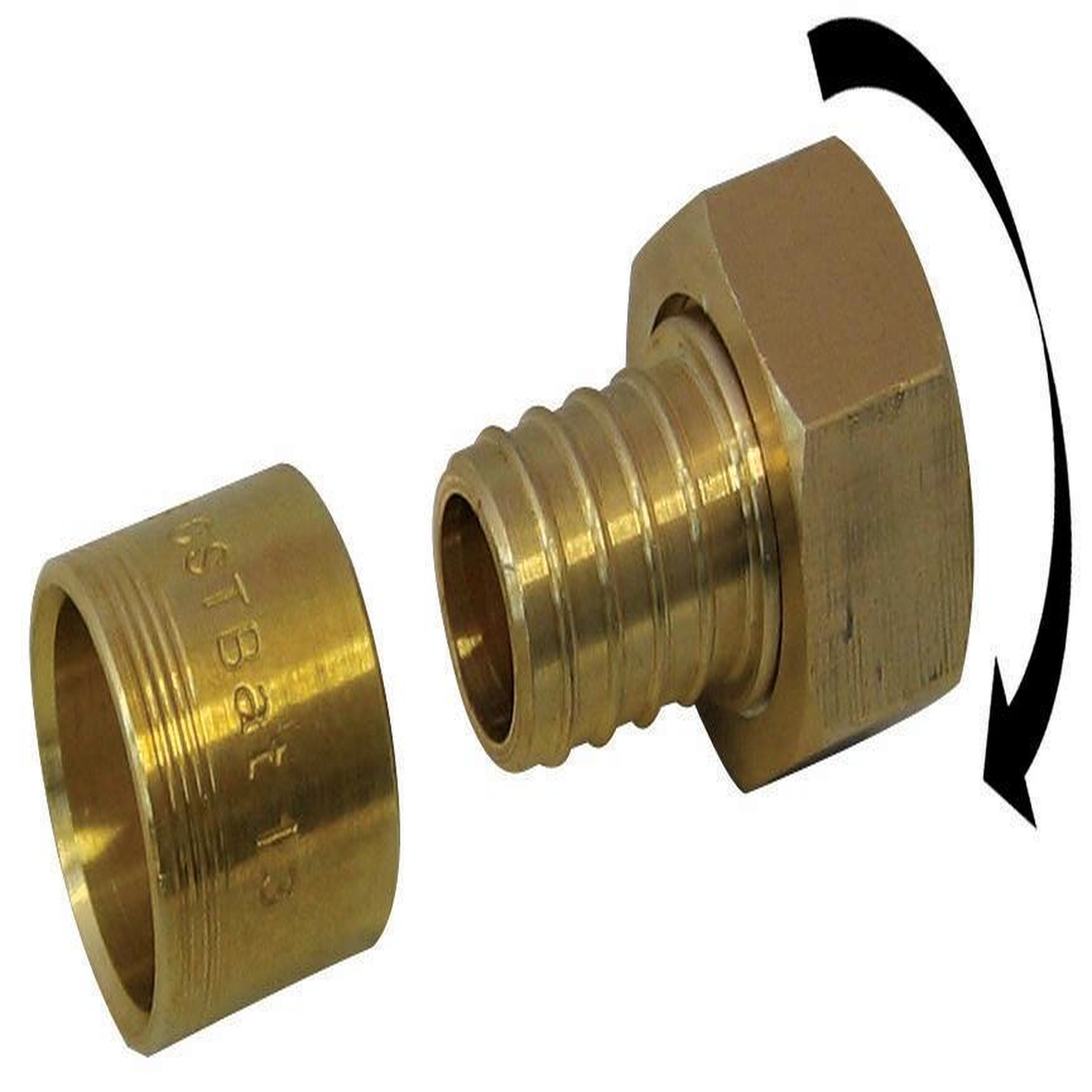 CENTRALE BRICO Raccord droit avec écrou libre à glissement laiton F 15 x 21 pour tube en per