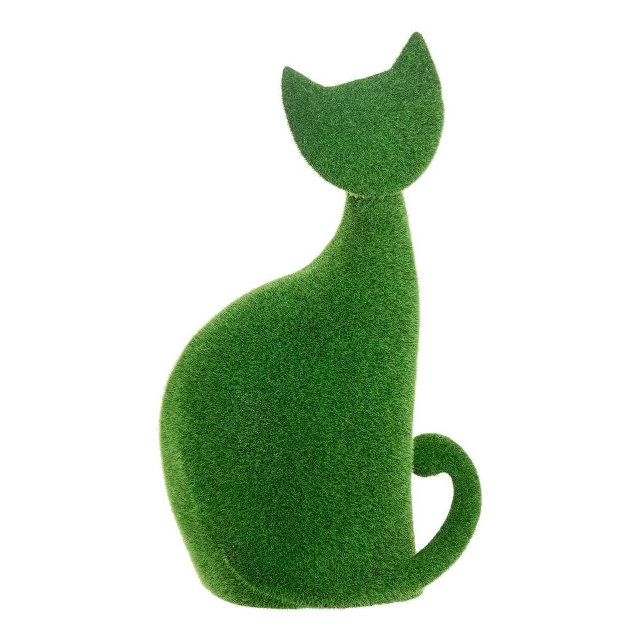 ATMOSPHERA Chat déco extérieur  grass  43cm vert
