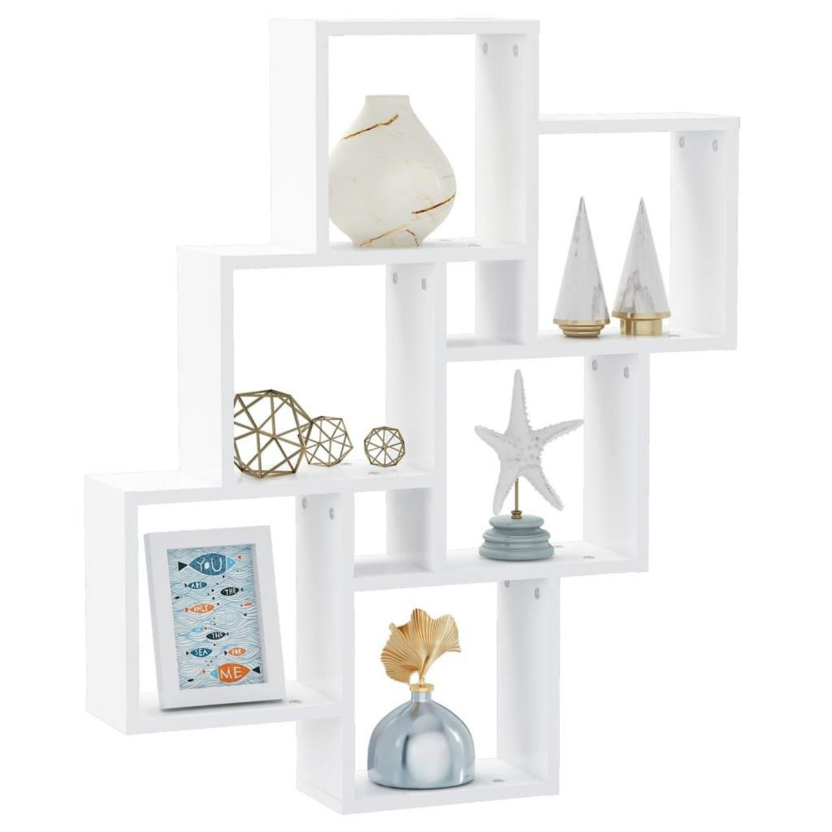 VIDAXL Etagere murale cube Blanc 78x15x93 cm Bois d'ingenierie