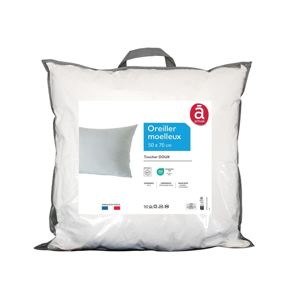 ACTUEL Oreiller confort moelleux en microfibre BASIC 