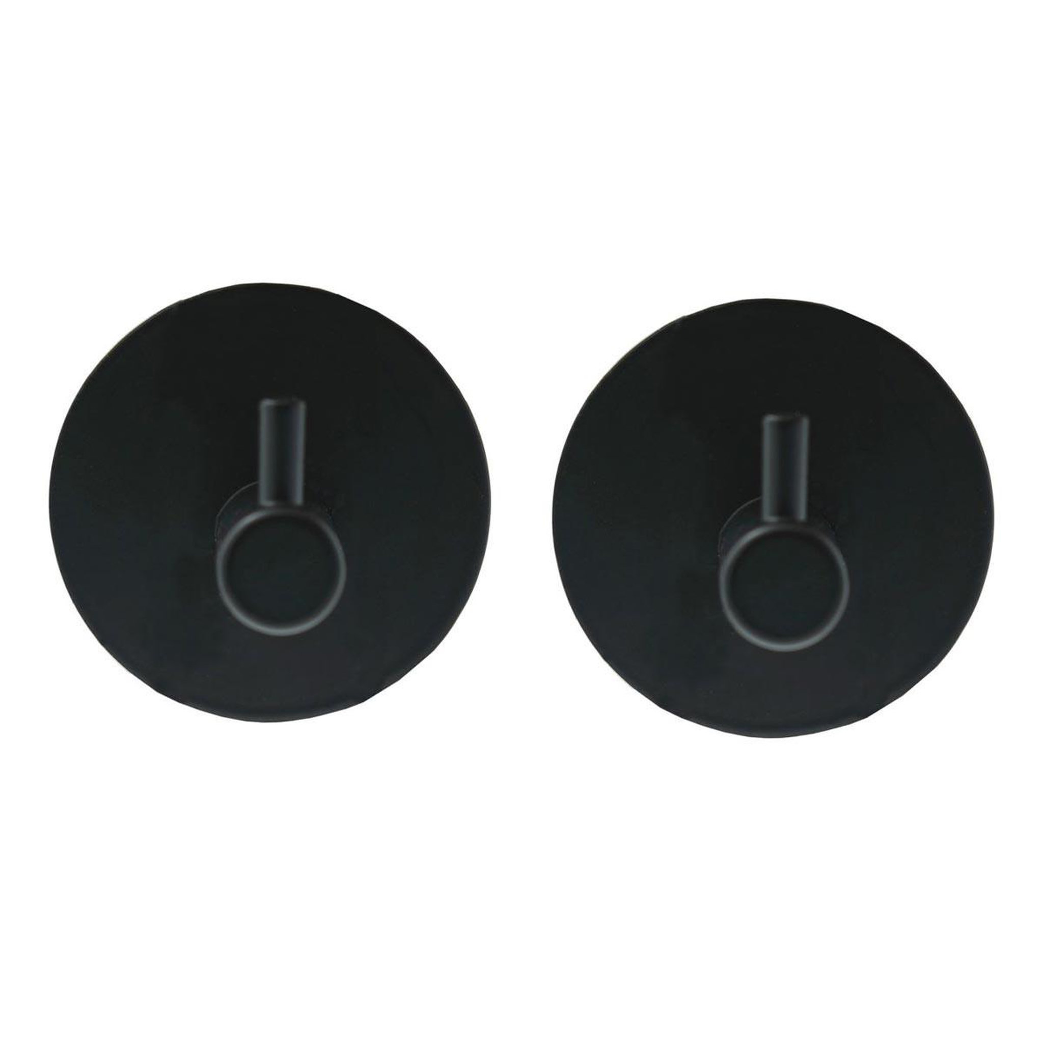 Douceur d'Intérieur Lot de 2 patères adhésives rondes  fixeo  5cm noir