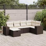 VIDAXL Salon de jardin avec coussins 6 pcs marron resine tressee