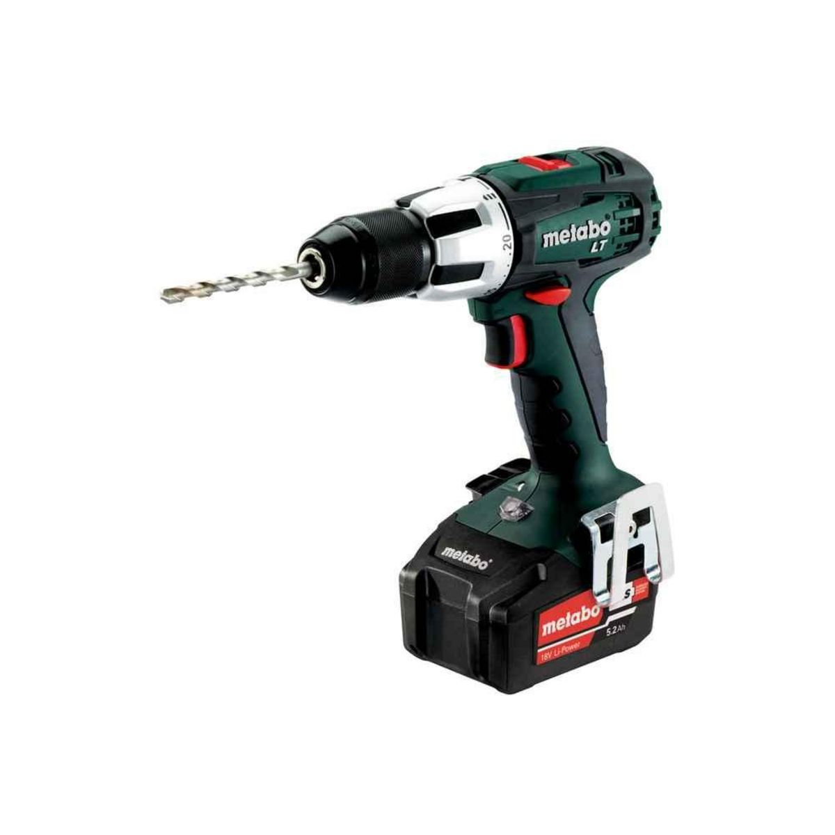 METABO SAS Perceuse à percussion 18 V SB 18 LT - 1 x 2,0 Ah compact + 1 x 5,2 Ah Li-Power, ASC 55V