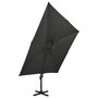 Voir la diapositive 2 : VIDAXL Parasol de jardin en porte-a-faux avec double toit noir