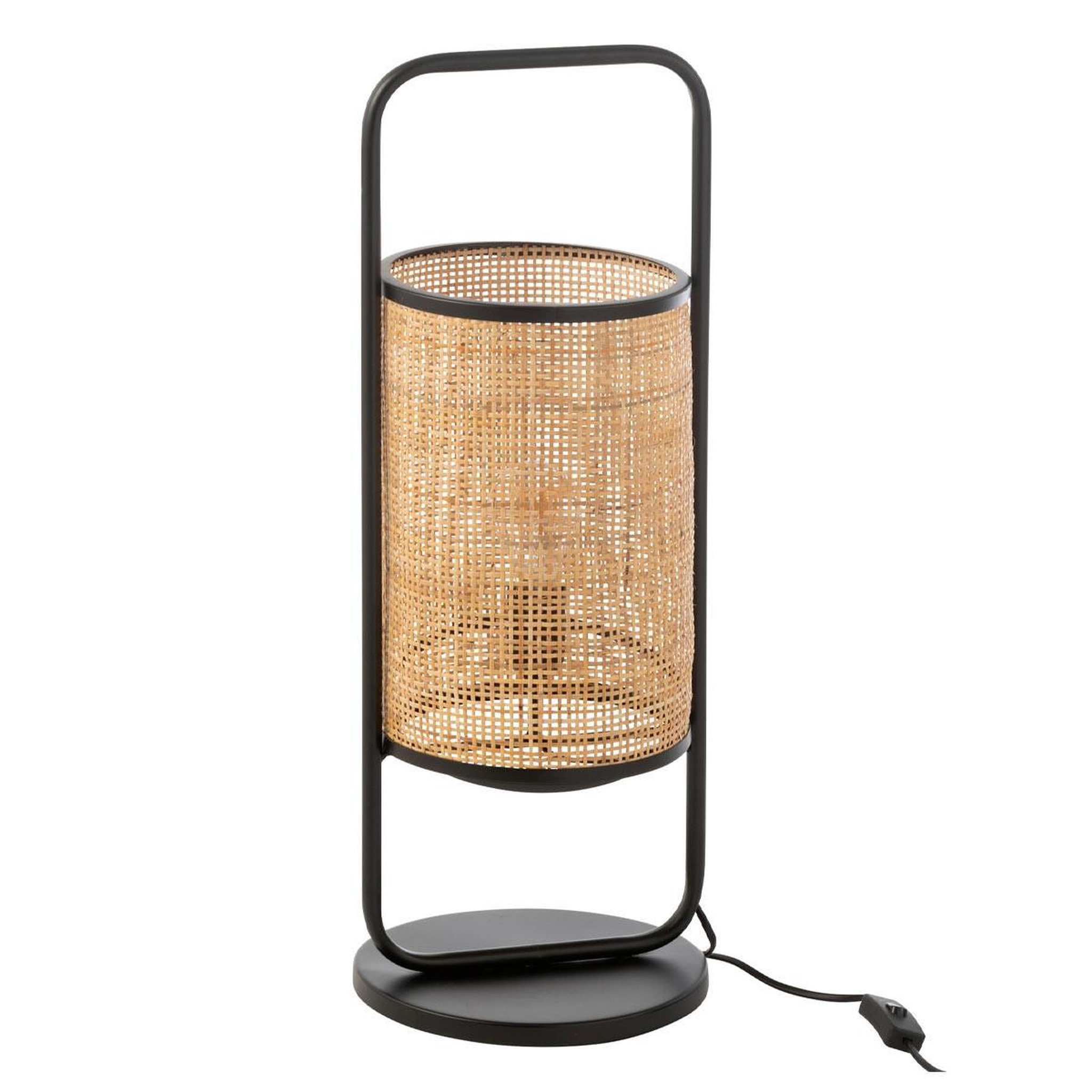 J-LINE Lampe à poser en rotin sur pied  mabel  61cm naturel