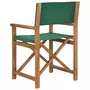VIDAXL Chaise de metteur en scene Bois de teck solide Vert