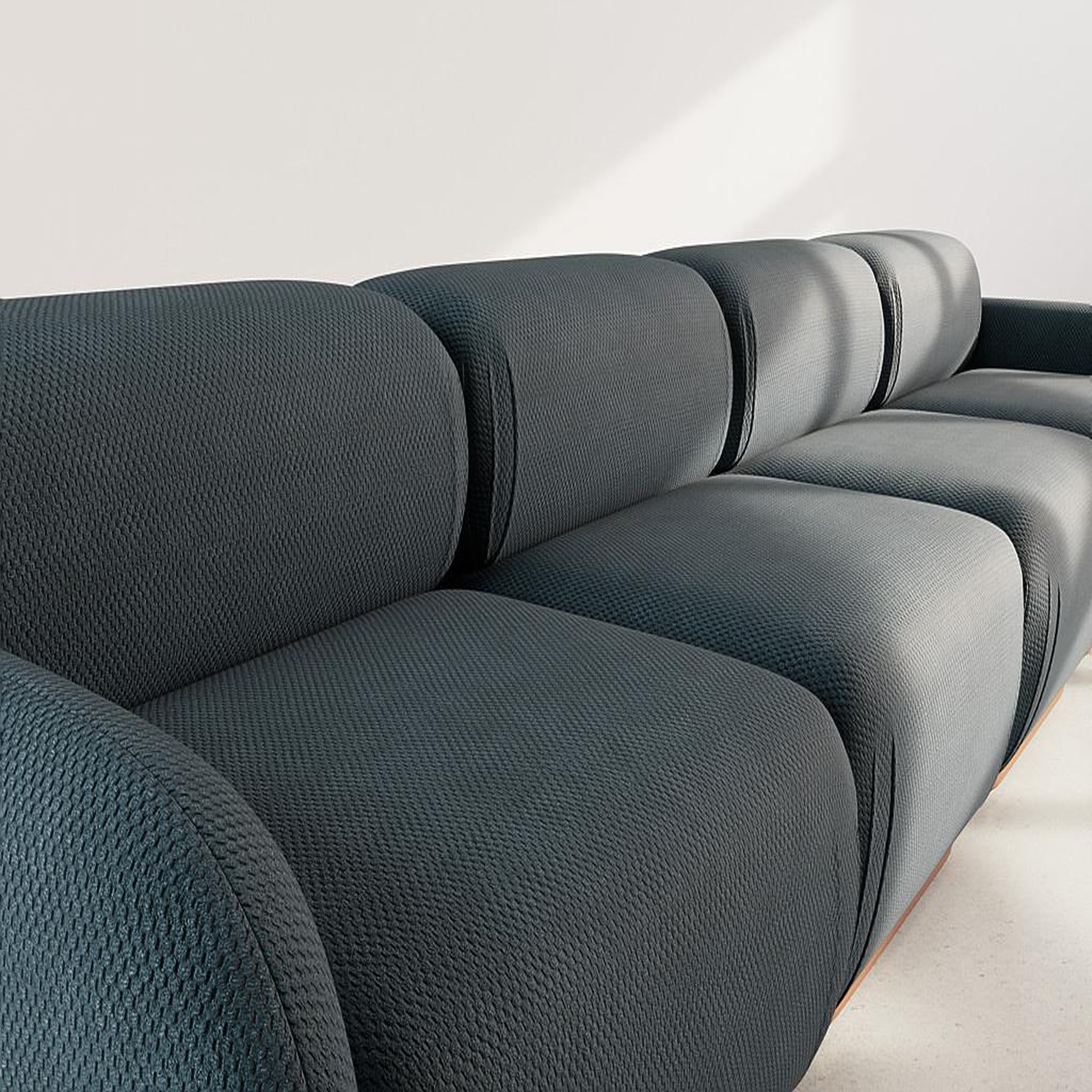 Voir la diapositive 5 : LISA DESIGN Penelope - canapé droit modulable 4 places en velours texturé