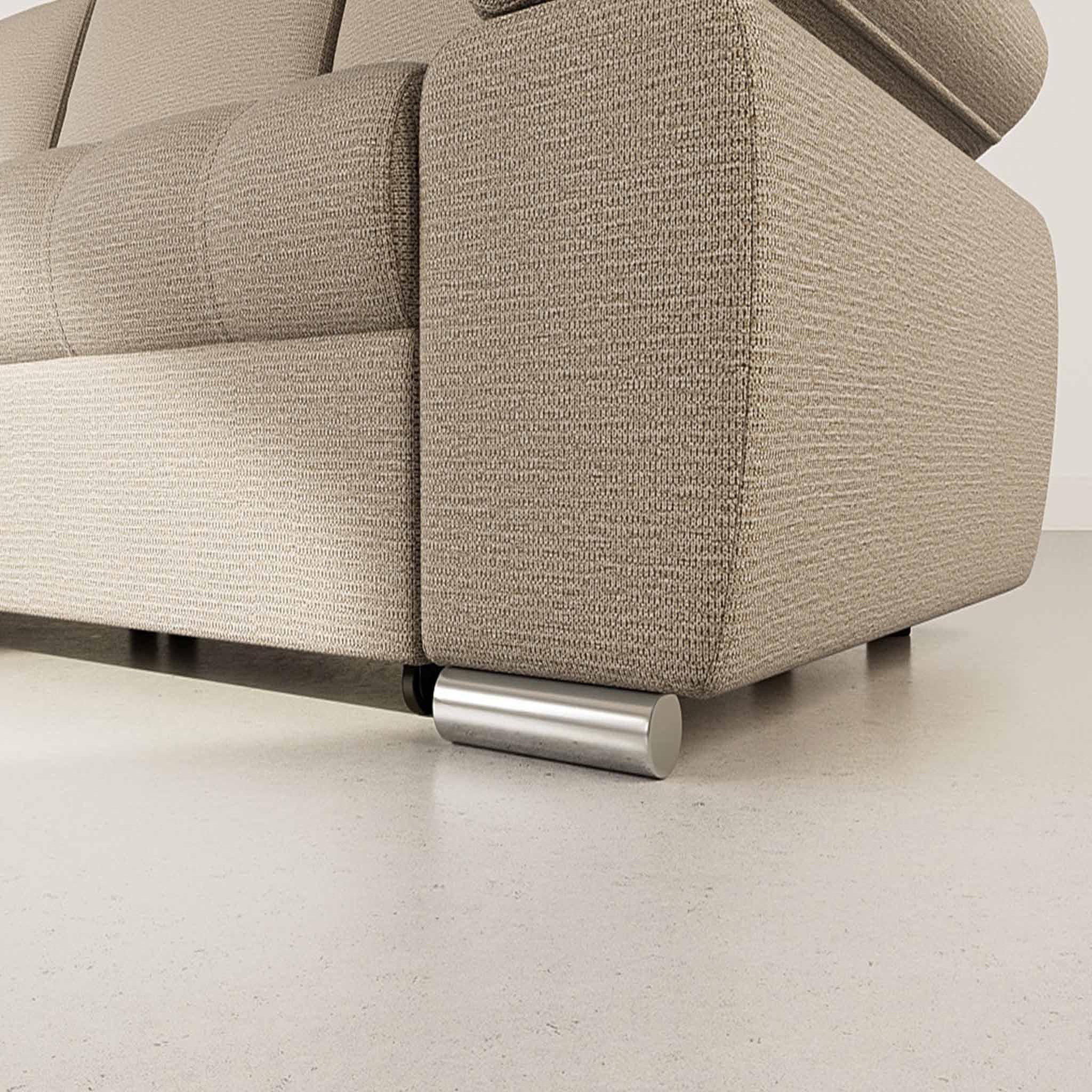 Voir la diapositive 4 : BEST MOBILIER Bianca - canapé d'angle gauche 4 places convertible avec coffre en tissu texturé