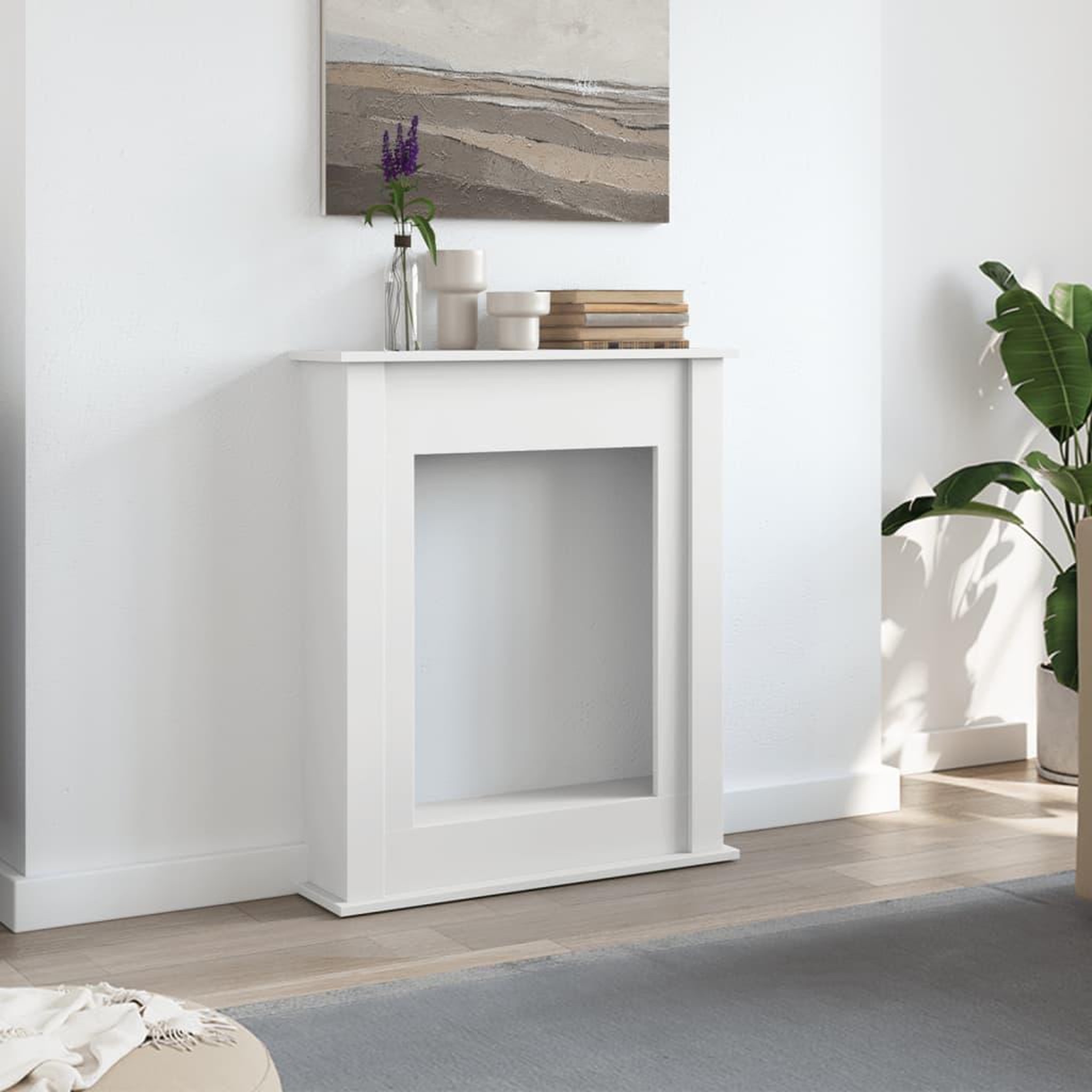 Voir la diapositive 3 : VIDAXL Cadre de cheminee blanc 75x20x87,5 cm bois d'ingenierie