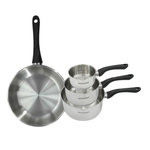 Fackelmann Set poêle 28 cm et 3 casseroles 12 16 et 20 cm en inox Fackelmann Geneva
