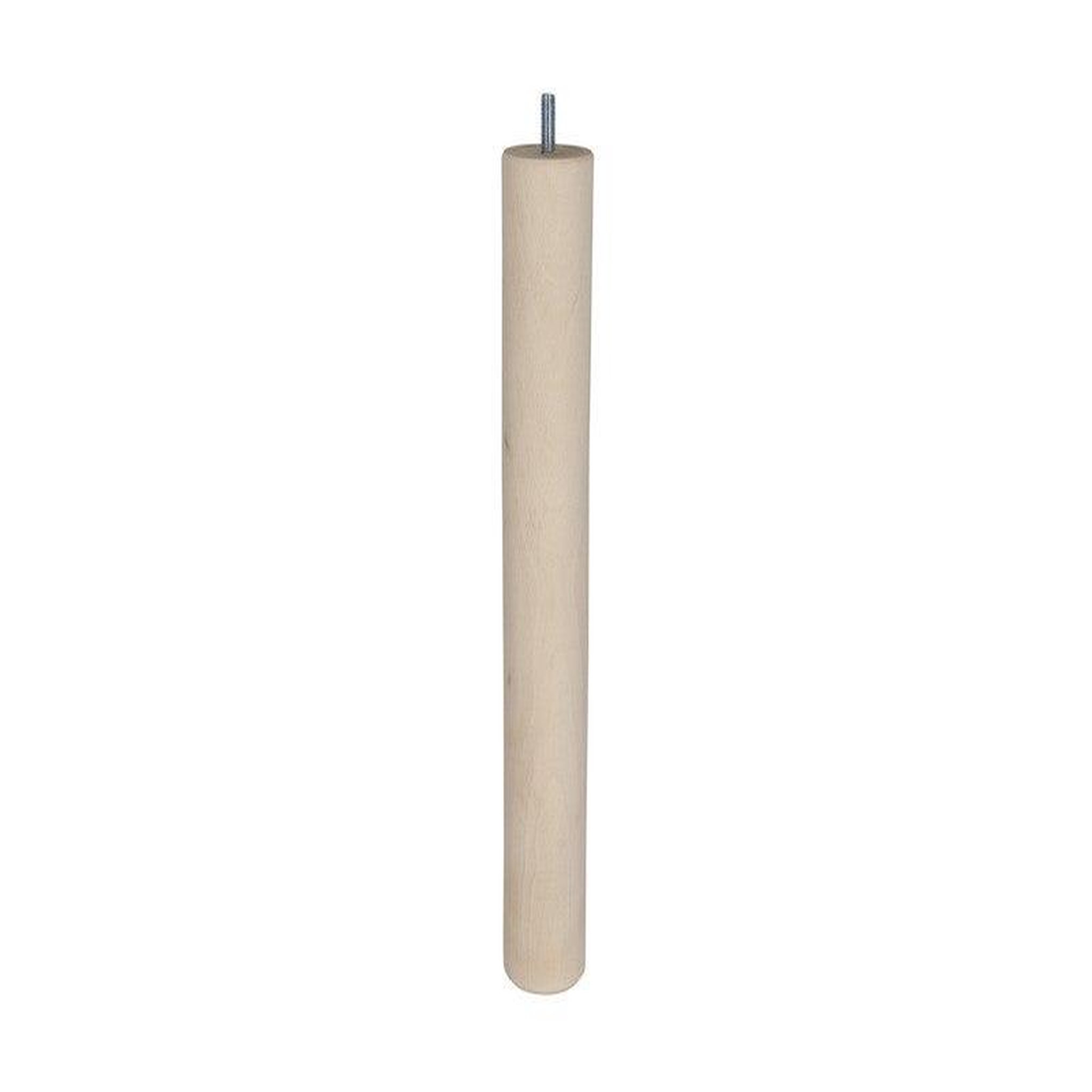 CIME Pied De Table Basse Cylindrique Fixe Hêtre Brut Blanc/Beige, 36 Cm