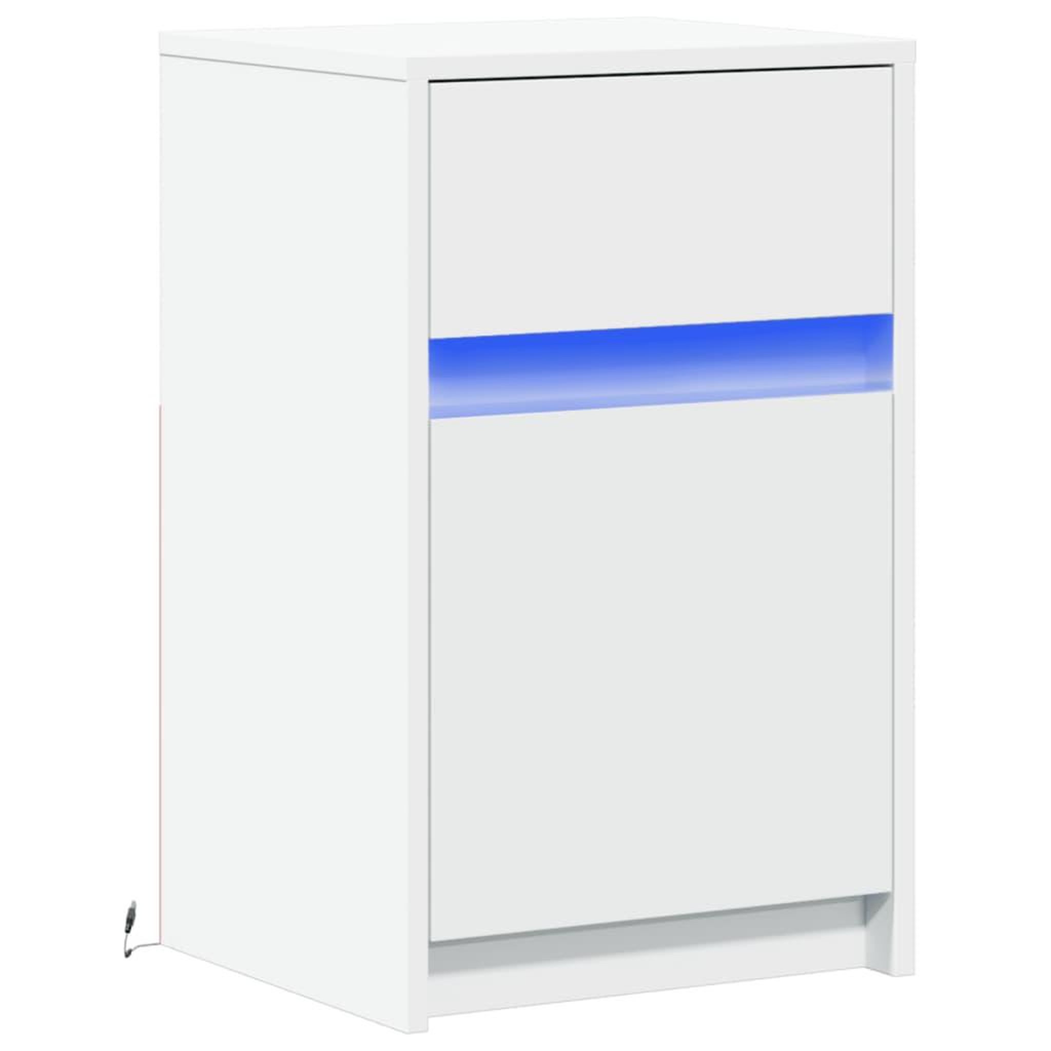 Voir la diapositive 3 : VIDAXL Armoire de chevet avec lumieres LED blanc bois d'ingenierie