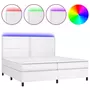 VIDAXL Sommier a lattes de lit avec matelas et LED Blanc 200x200 cm