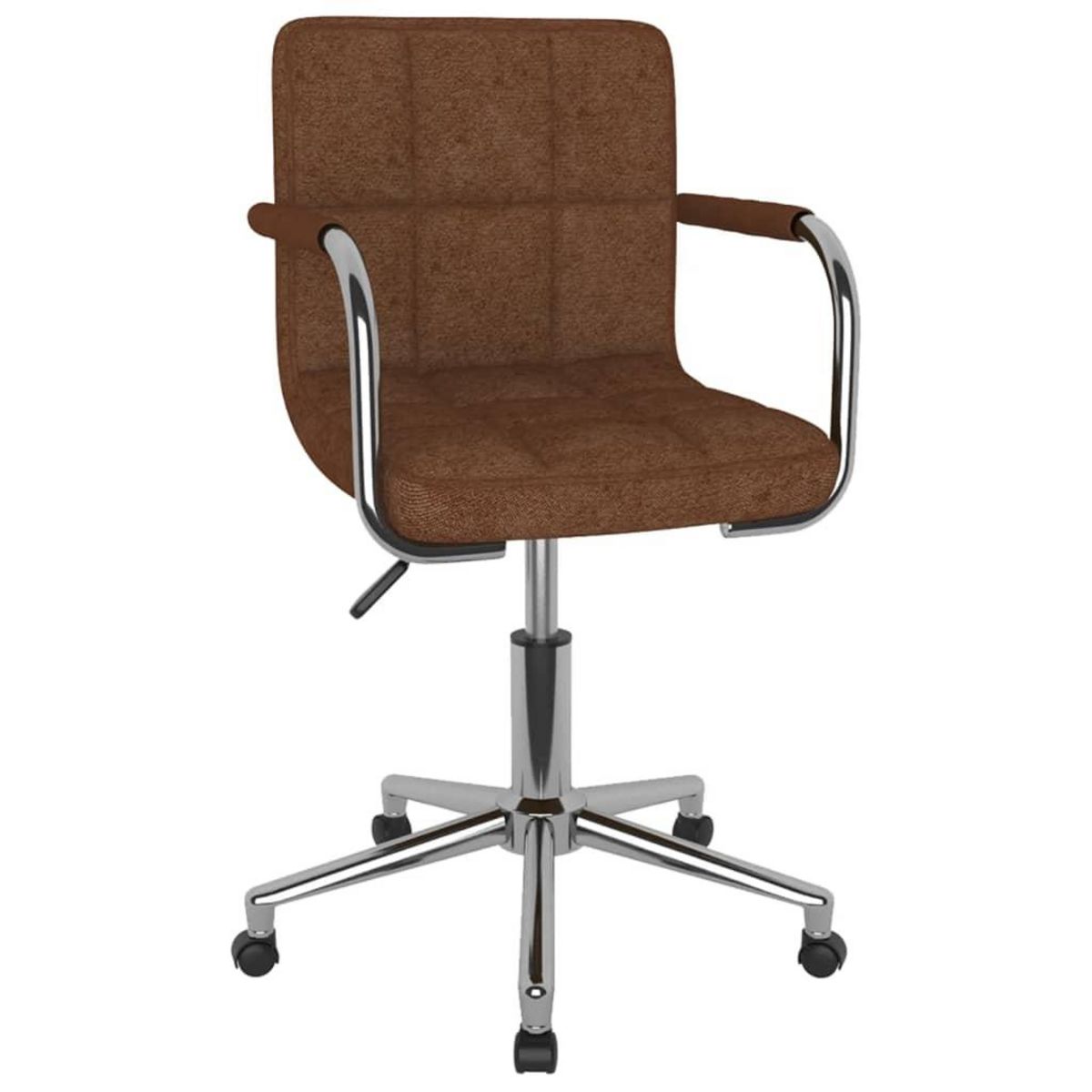 VIDAXL Chaise pivotante de salle a manger Marron Tissu