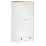 VIDAXL Garde-robe a 2 portes Hill Blanc 89x50x170cm Bois de pin solide
