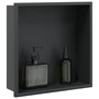 Voir la diapositive 1 : VIDAXL Niche de douche noir mat 32x32x9 cm acier inoxydable