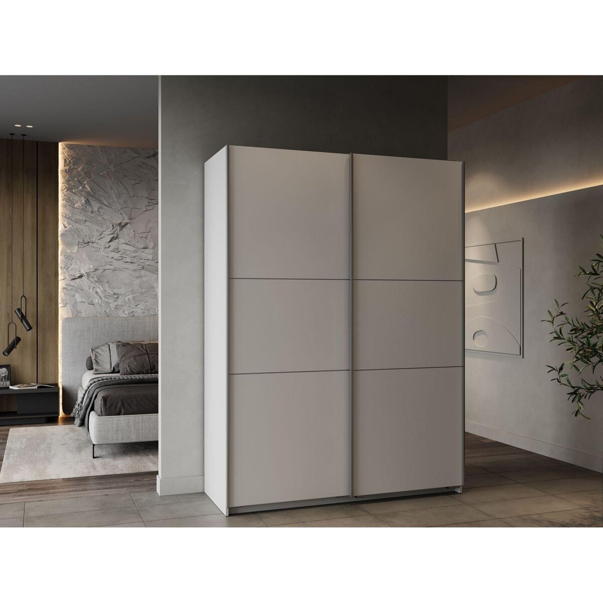 Armoire 2 portes coulissantes L150cm THIBAULT
