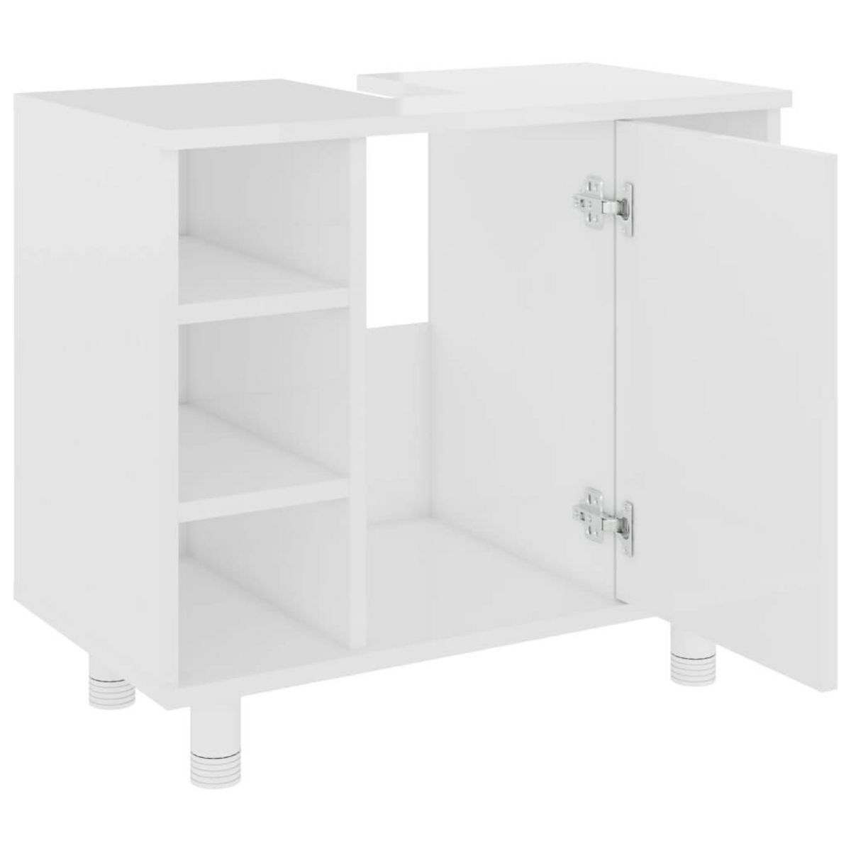 VIDAXL Armoire de salle de bain Blanc brillant Bois d'ingenierie