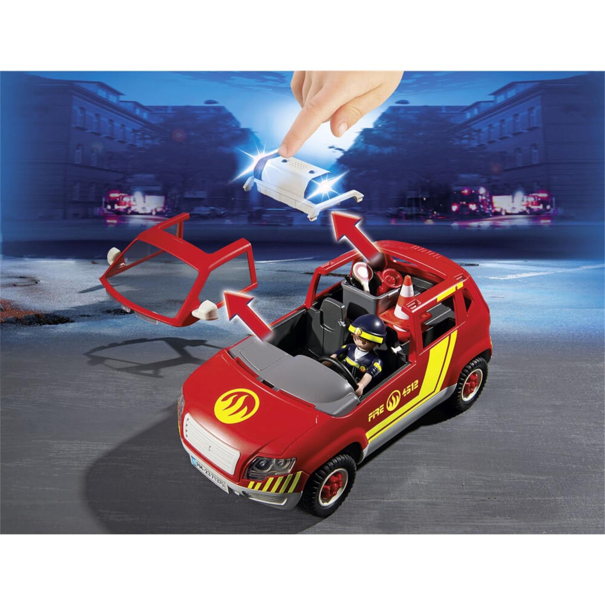 Voir la diapositive 3 : PLAYMOBIL City Action Véhicule de pompiers avec son et lumière