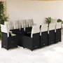 Voir la diapositive 1 : VIDAXL Ensemble de bistro de jardin 11 pcs coussins noir poly rotin