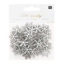Voir la diapositive 2 : RICO DESIGN Confettis flocons de neige en bois argentés