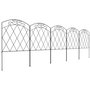 Voir la diapositive 1 : OUTSUNNY Lot de 5 clôtures de jardin décoratives avec ornements métal noir