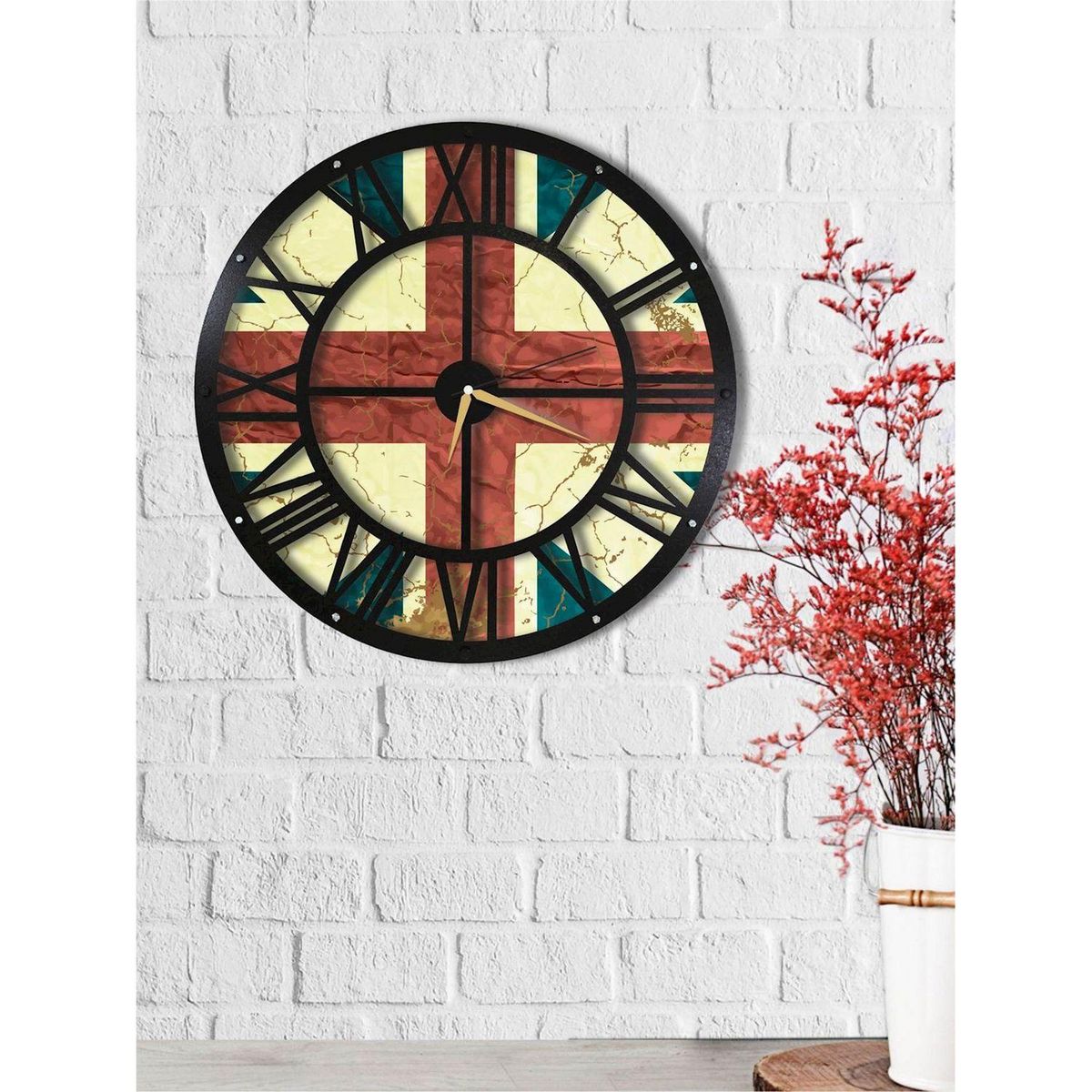 HOME MANIA Horloge murale en métal Wall