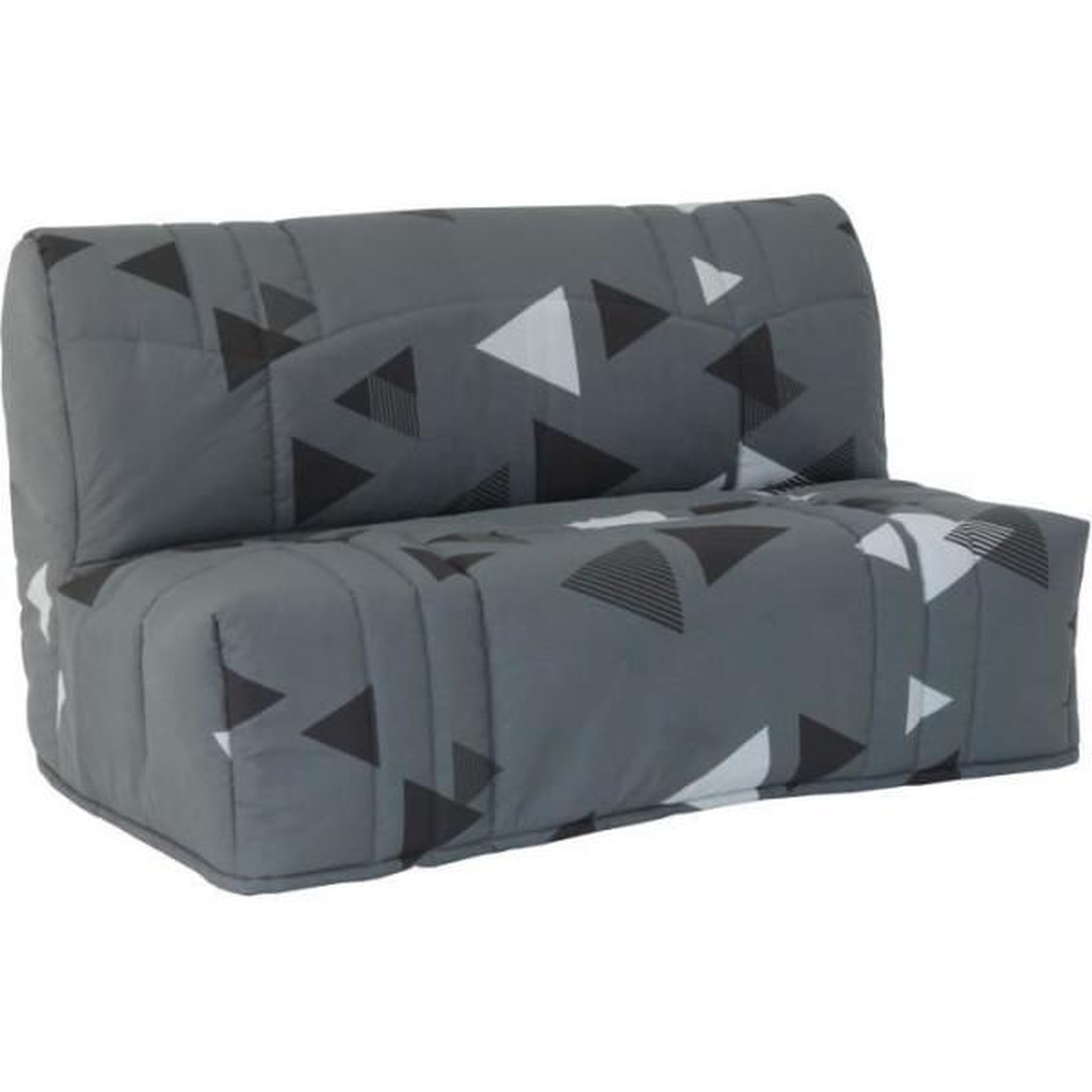 Voir la diapositive 3 : MARKET24 Banquette BZ DREAM - Gris bikini - 2 places - 100% coton - L 145 x P 100 x H 90 cm