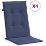 Voir la diapositive 2 : VIDAXL Coussins de chaise a dossier haut lot de 4 bleu marine tissu