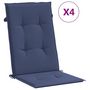 Voir la diapositive 2 : VIDAXL Coussins de chaise a dossier haut lot de 4 bleu marine tissu