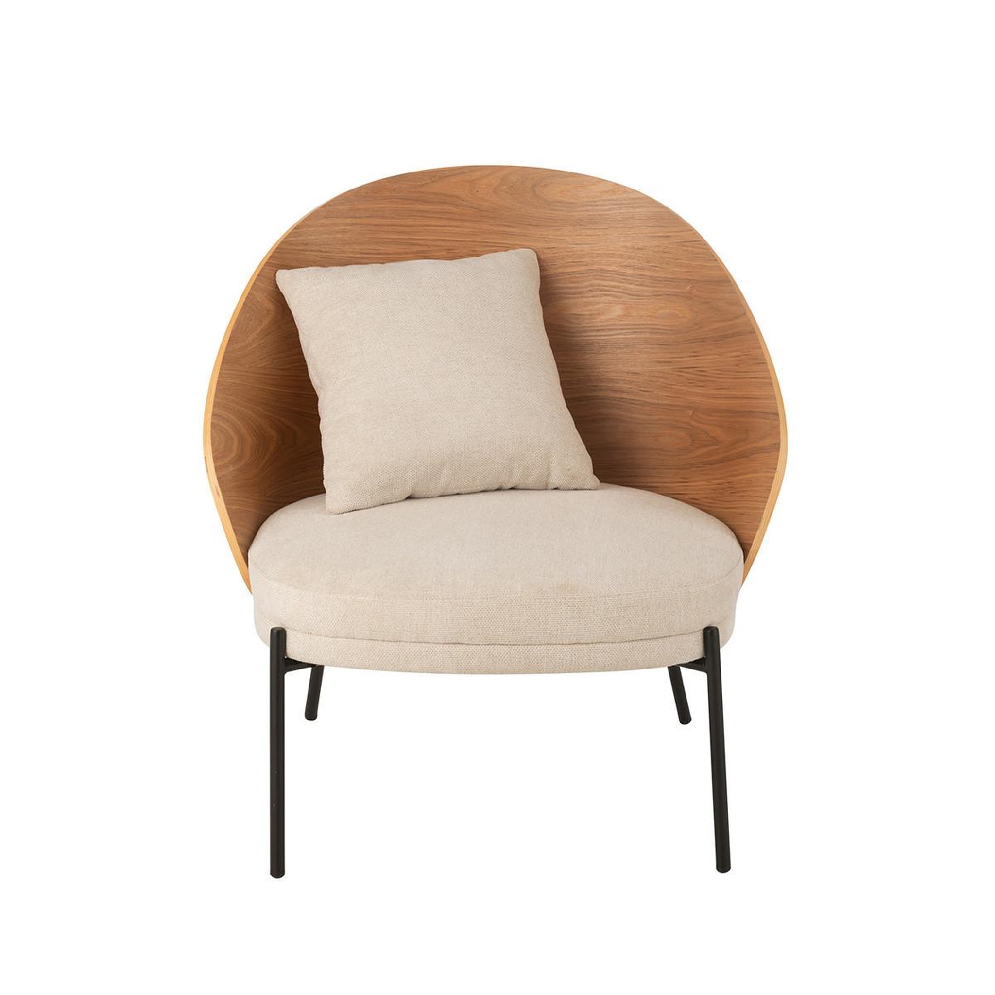 Voir la diapositive 2 : J-LINE Fauteuil lounge design  lone  81cm naturel & beige