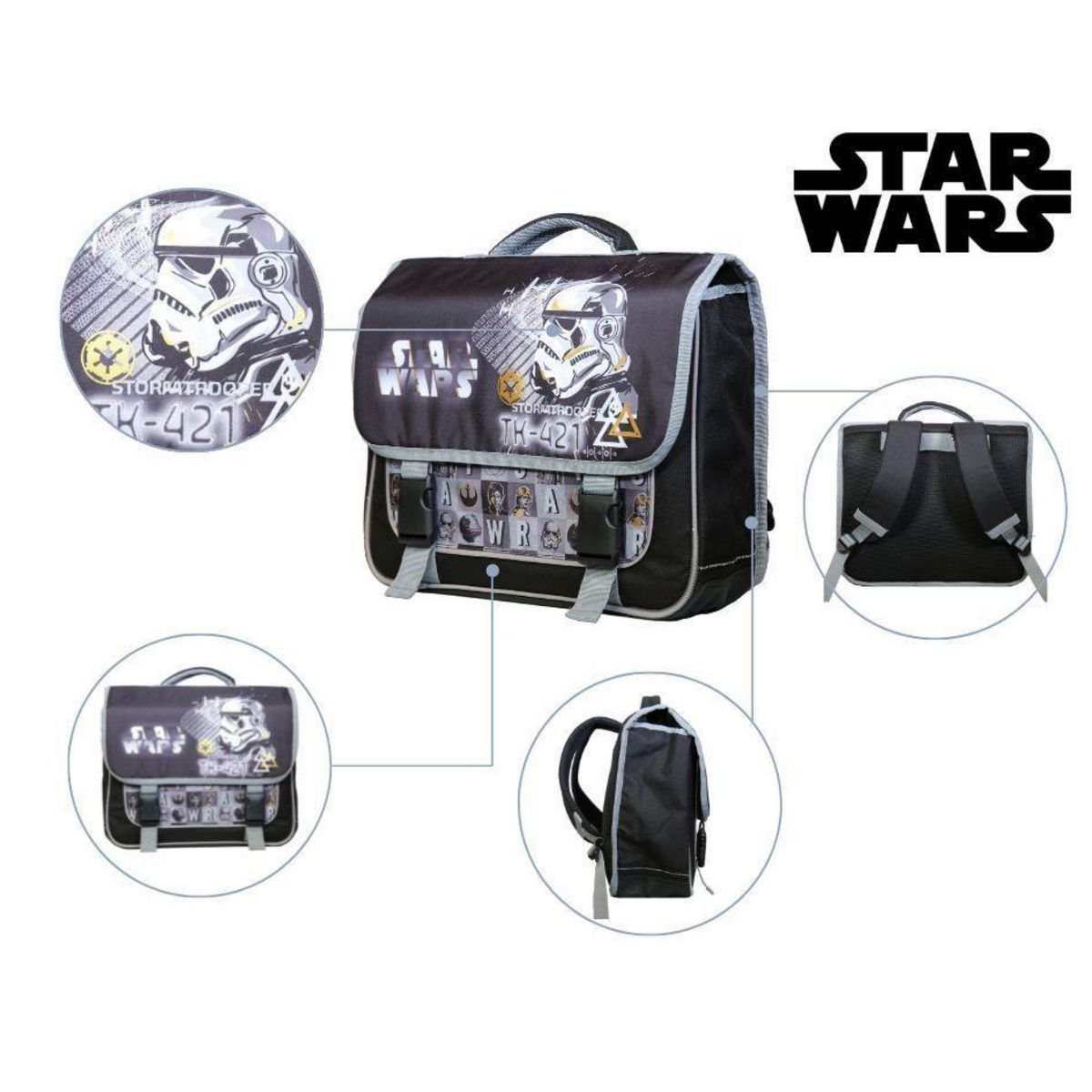 Bagtrotter BAGTROTTER Cartable 38 cm Disney Star Wars Noir