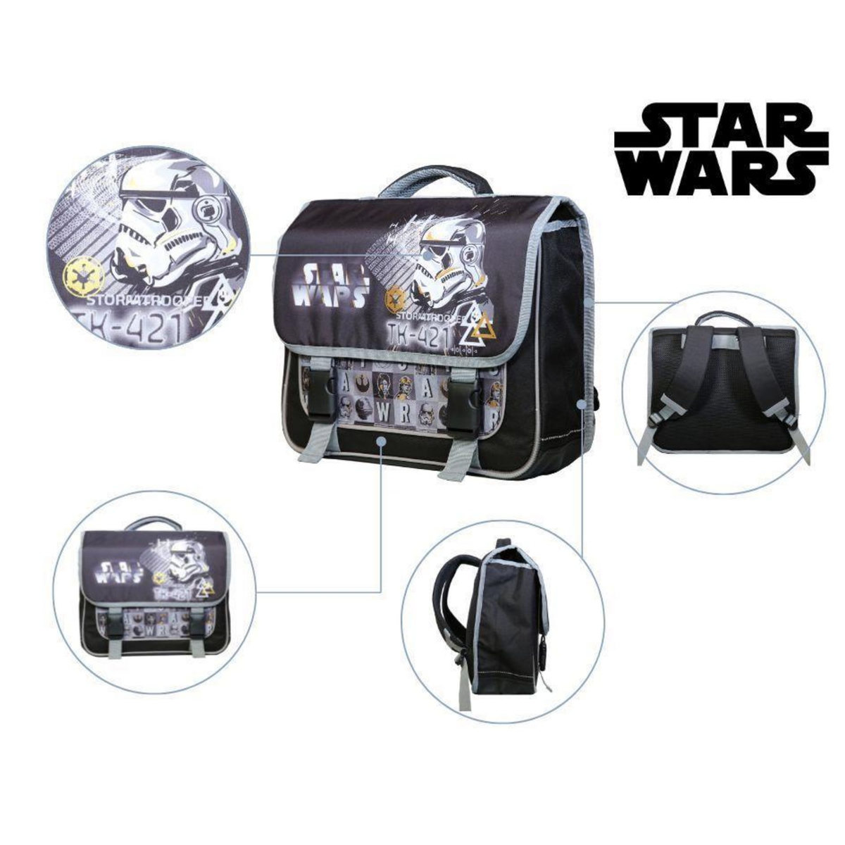 Bagtrotter BAGTROTTER Cartable 38 cm Disney Star Wars Noir