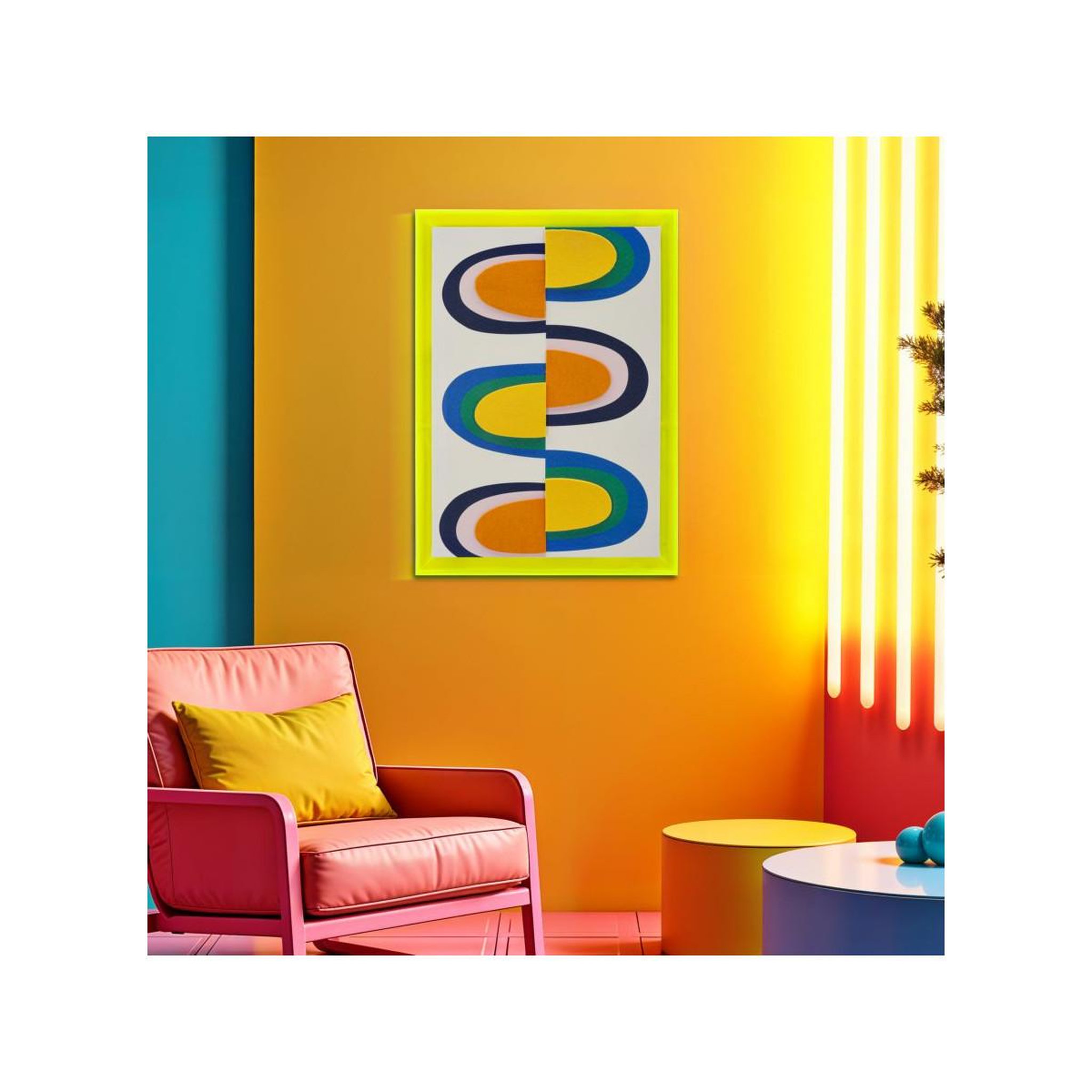 Voir la diapositive 6 : Paris Prix Tableau imprimé  pop art i  50x70cm multicolore