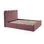 Voir la diapositive 1 : BEST MOBILIER Kahlo - lit coffre - 160x200 - en velours - sommier inclus