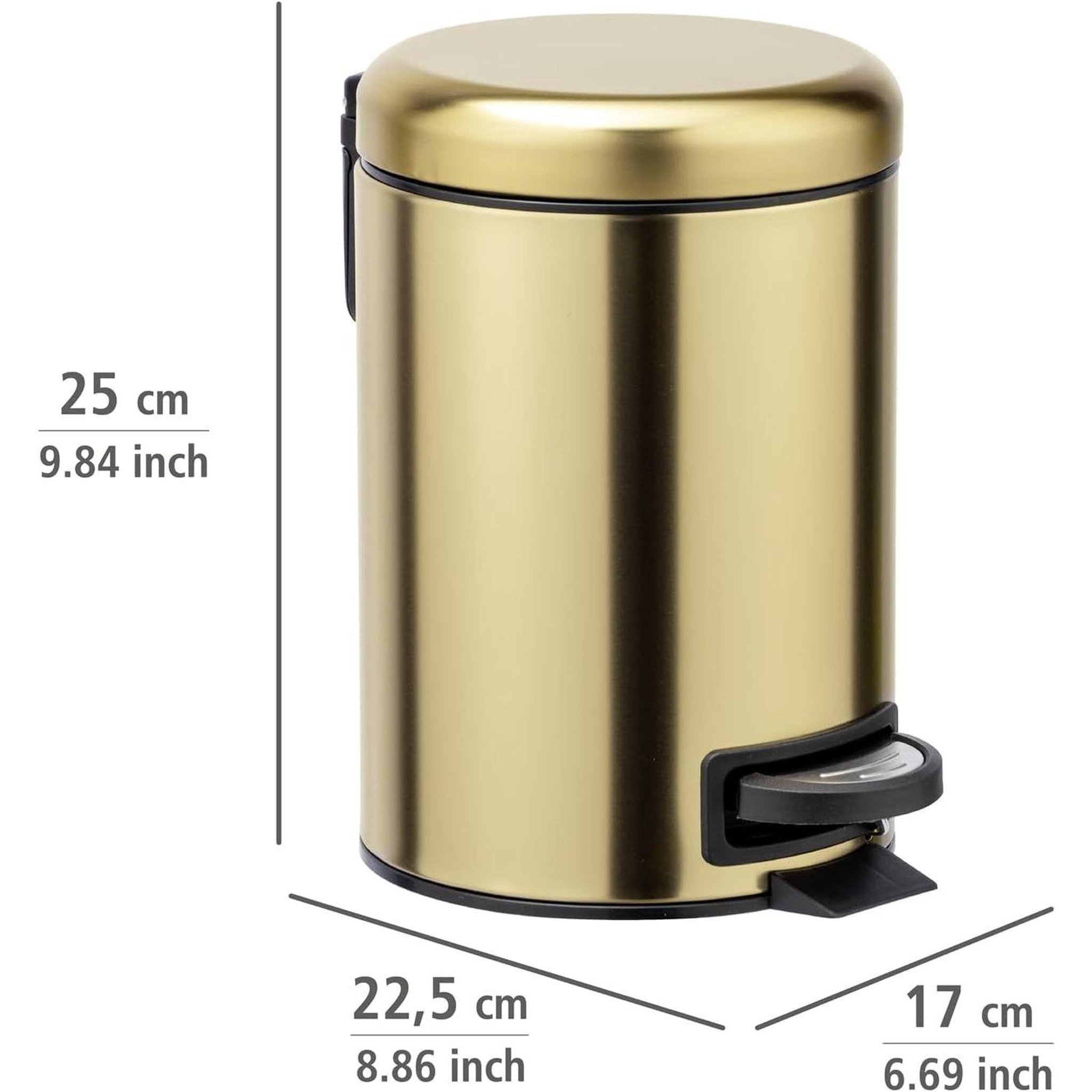 Voir la diapositive 3 : Wenko Poubelle à pédale indus leman - 3 l