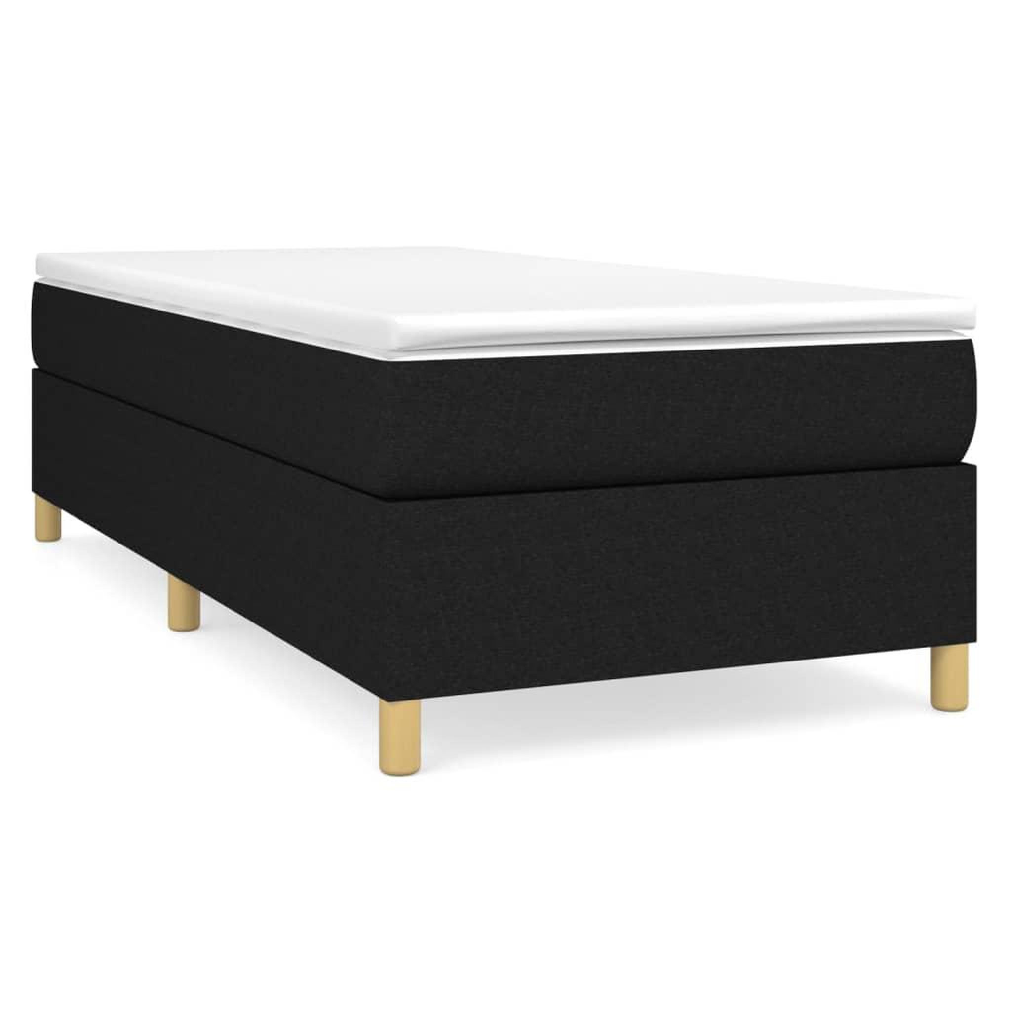 Voir la diapositive 2 : VIDAXL Cadre de lit sans matelas noir 100x200 cm tissu