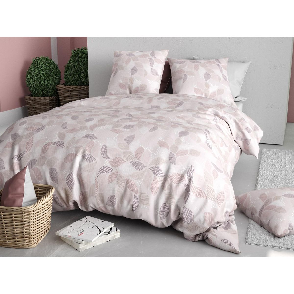 ATELIER DU COTON Parure housse de couette 100% coton 57fils alix
