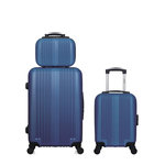 HERO HERO - Lot de 3 - Valise Weekend, valise cabine XXS et vanity LIPARI. Coloris disponibles : Noir, Beige, Gris, Bleu