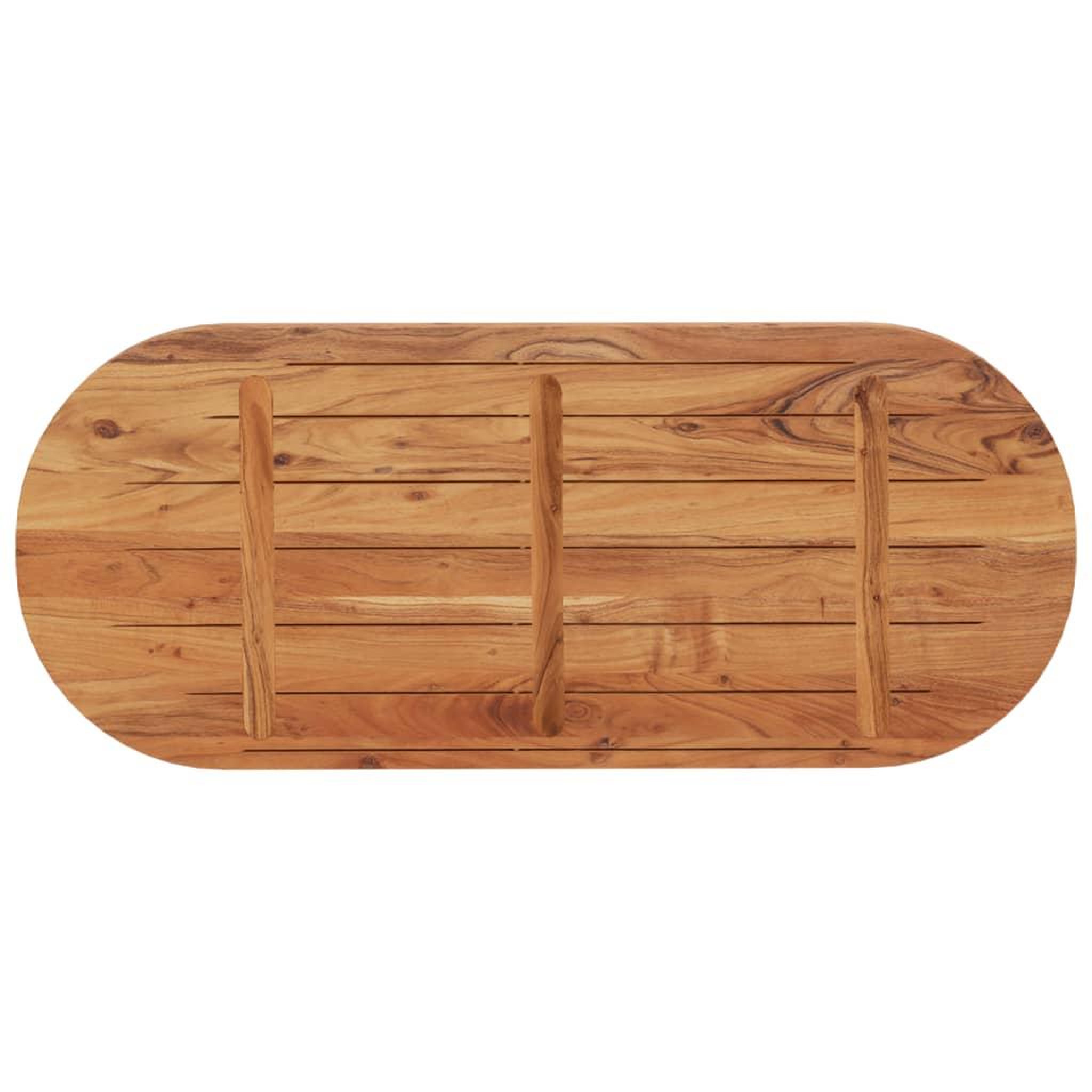 Voir la diapositive 4 : VIDAXL Dessus de table 140x60x2,5 cm ovale bois massif d'acacia