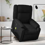 VIDAXL Fauteuil inclinable de massage electrique noir similicuir